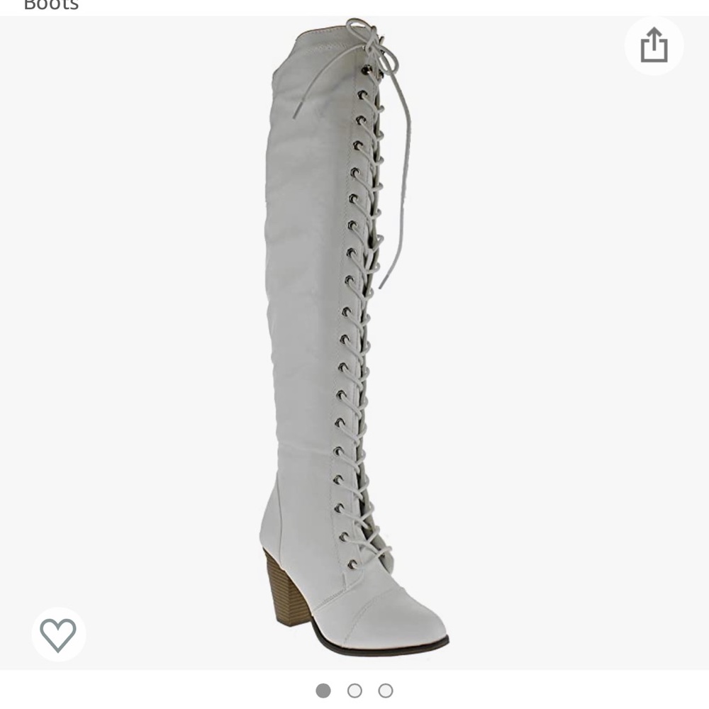 Chunky heel lace up over-the-knee boots